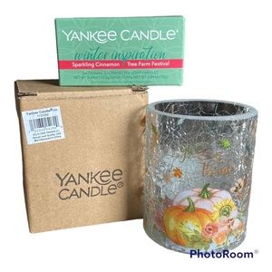 Yankee Candle Fall Autumn Votive & Tea Light Holder with scented tea lights New
